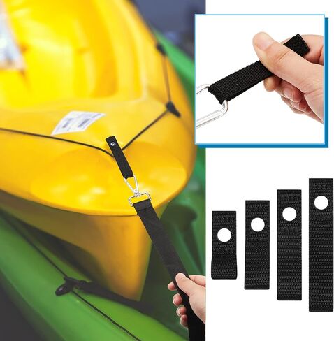 12 Pcs Soft Loops Motorboat Cleats Quick and Secure Nylon Strap Kayak Tie Down Straps Hood Loop Straps Kayak Anchor Strap for Docking Bumper Kayak, 1.8'' 2.3'' 2.8'' 3.3'' Long 0.6'' Wide (Black) in Kuwait