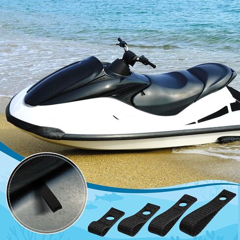 12 Pcs Soft Loops Motorboat Cleats Quick and Secure Nylon Strap Kayak Tie Down Straps Hood Loop Straps Kayak Anchor Strap for Docking Bumper Kayak, 1.8'' 2.3'' 2.8'' 3.3'' Long 0.6'' Wide (Black) in Kuwait