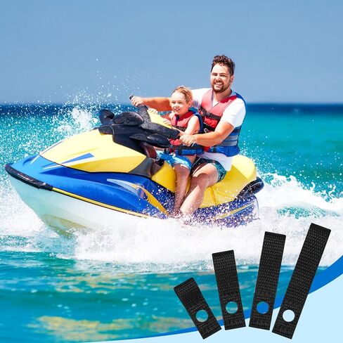 12 Pcs Soft Loops Motorboat Cleats Quick and Secure Nylon Strap Kayak Tie Down Straps Hood Loop Straps Kayak Anchor Strap for Docking Bumper Kayak, 1.8'' 2.3'' 2.8'' 3.3'' Long 0.6'' Wide (Black) in Kuwait