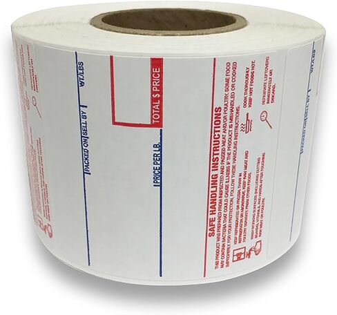 CEPRICO - ملصقات مقياس CAS 8040 | 12 لفة لموازين CAS | ملصق مقياس الطباعة CAS lst-8040 | الجودة للمقياس الرقمي لشركة CAS | UPC التعامل الآمن | كاس ليرة لبنانية 1000 | 500 ملصق للموازين | جربها in Kuwait