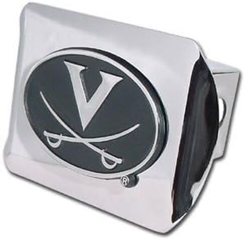 University of Virginia Cavaliers "Bright Polished Chrome with "V" Emblem" NCAA College Sports Trailer Hitch Cover Fits 2 Inch Auto Car Truck Receiver in Saudi Arabia