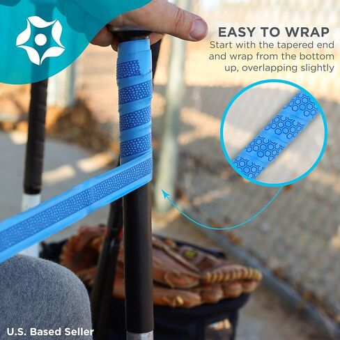 اخرج! شريط قبضة مضرب البيسبول - شريط لاصق بمقبض رياضي مقاس 43 بوصة، شريط لاصق مبطن بجلد الخفافيش in Kuwait