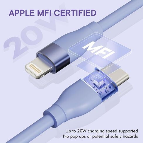كابل USB C إلى Lightning [معتمد من Apple MFi] 3 قطع شاحن iPhone 6FT شحن سريع سلك شاحن iPhone متوافق مع iPhone 14 13 12 11 Pro Max XR XS X 8 7 Plus SE iPad والمزيد in Saudi Arabia