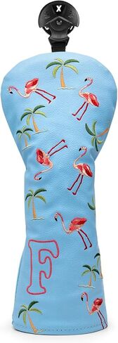 Golf Club Head Covers Golf Driver Fairway Hybrid Head Cover Flamingo Design Premium Leather Waterproof Driver Fairway(FW) Wood Hybrid(UT) with Number Tags 3 Wood Headcover in Kuwait