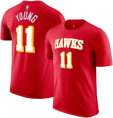 تي شيرت جيرسي عالي الأداء من Trae Young Atlanta Hawks NBA للأطفال الشباب 8-20 إصدار أيقونة حمراء in Saudi Arabia