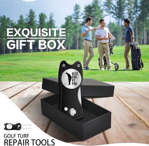 Pishavi Best Dad by Par Funny Golf Divot Tool، علامة كرة الجولف للأب، ملحقات الجولف للرجال، هدايا الجولف لزوج الأب الجد، هدايا التقاعد لزملاء العمل محبي الجولف in Saudi Arabia