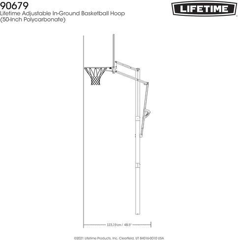 Lifetime 90679 Adjustable In-Ground Basketball Hoop, 50-Inch Shatterproof Polycarbonate Backboard in Saudi Arabia