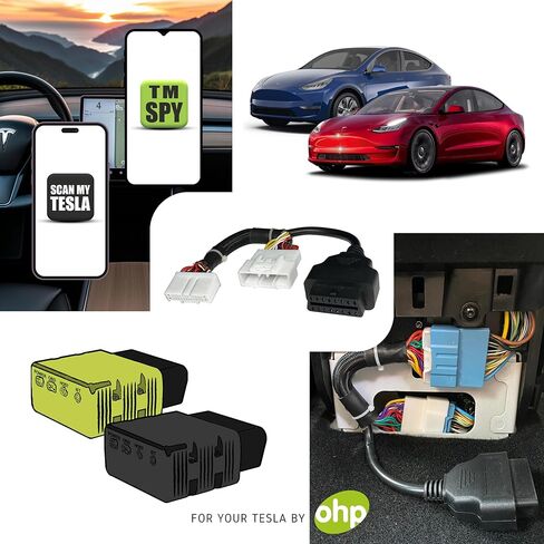 محول OHP Obd2 لطراز Tesla 3 & Y منذ عام 2019 | يناسب تطبيقOBDLink Veepeak مع تطبيق Scan My Tesla in Kuwait