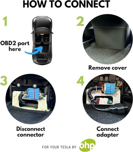 محول OHP Obd2 لطراز Tesla 3 & Y منذ عام 2019 | يناسب تطبيقOBDLink Veepeak مع تطبيق Scan My Tesla in Kuwait