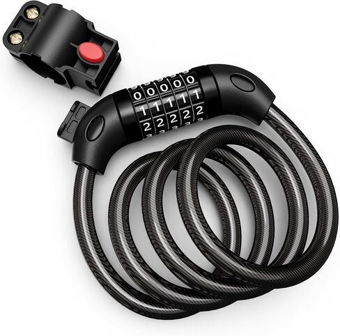Lock Cable,4 Digit Resettable Combination Bicycle Cable Lock Coiling Bike Cable Lock, for Bicycle Outdoors in Saudi Arabia