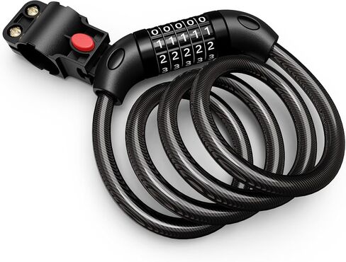 Lock Cable,4 Digit Resettable Combination Bicycle Cable Lock Coiling Bike Cable Lock, for Bicycle Outdoors in Saudi Arabia