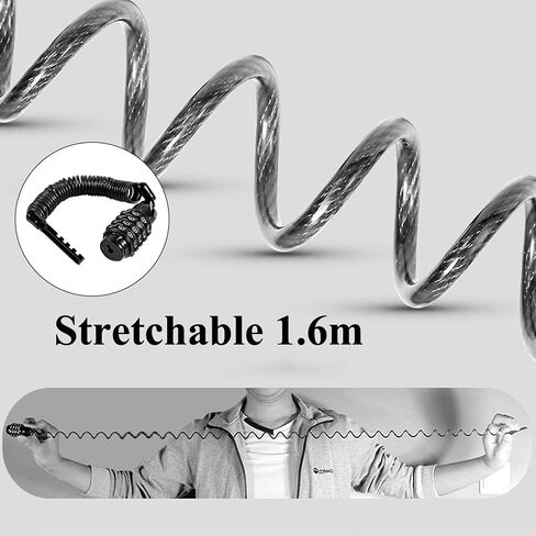 قفل دراجة أمان قابل لإعادة الضبط مكون من 4 أرقام، أسود، قفل مركب، مضاد للسرقة، قابل لإعادة الضبط in Kuwait