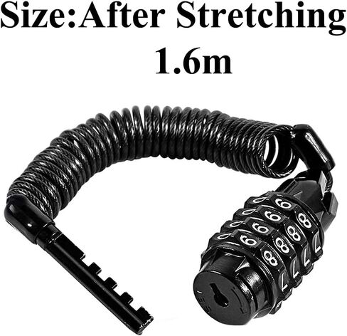 قفل دراجة أمان قابل لإعادة الضبط مكون من 4 أرقام، أسود، قفل مركب، مضاد للسرقة، قابل لإعادة الضبط in Kuwait