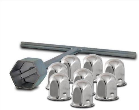 Pacific Dualies 30-2708 17 Inch Polished Stainless Steel Wheel Simulator Front-Axle Kit with 8 Lug and 5 Vent Hole for 2011-2014 Chevy GMC 3500 Truck in Kuwait