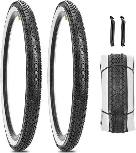 2 حزمة من إطارات دراجة الشاطئ مقاس 26 بوصة × 2.125 بوصة مع أو بدون أذرع إطارات قابلة للطي وإطارات بديلة مريحة للدراجة جدار أسود/جدار جانبي أبيض مع أو بدون أنابيب داخلية in Kuwait