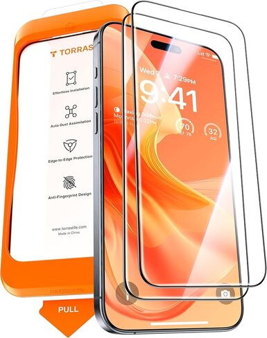 TORRAS Top-Notch Diamond Shield for iPhone 15 Pro Max Screen Protector [ 9H+ Military-Grade Protection] Unbreakable Shatterproof Tempered Glass for iPhone 15 ProMax Full Coverage Screen Protector, in Kuwait