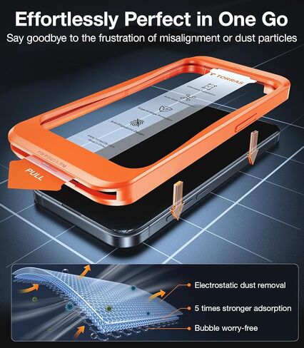 TORRAS Top-Notch Diamond Shield for iPhone 15 Pro Max Screen Protector [ 9H+ Military-Grade Protection] Unbreakable Shatterproof Tempered Glass for iPhone 15 ProMax Full Coverage Screen Protector, in Kuwait