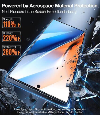 TORRAS Top-Notch Diamond Shield for Samsung Galaxy S24 Ultra Screen Protector [9H+ Durable Military-Grade Protection] 0.04s Fingerprint Unlock Bubble Free Aerospace Grade Screen Protector S24 Ultra in Saudi Arabia