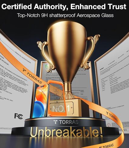 TORRAS Top-Notch Diamond Shield for iPhone 15 Pro Max Screen Protector [ 9H+ Military-Grade Protection] Unbreakable Shatterproof Tempered Glass for iPhone 15 ProMax Full Coverage Screen Protector, in Kuwait