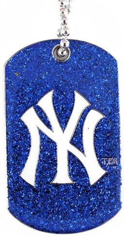 aminco MLB New York Yankees Dog Fan Tag Glitter Necklace in Saudi Arabia