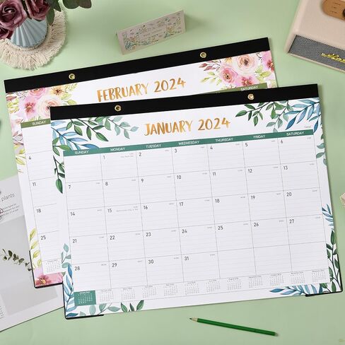 2024 Desk Calendar - Large Desk Calendar 2024, from January to December 2024, 22'' x 17'', Large Desk Calendar 2024 with Thick Paper, Large Blocks, Protect Corner in Saudi Arabia