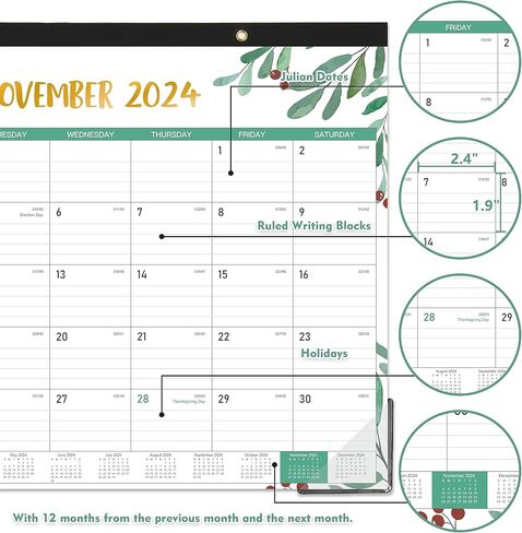 2024 Desk Calendar - Large Desk Calendar 2024, from January to December 2024, 22'' x 17'', Large Desk Calendar 2024 with Thick Paper, Large Blocks, Protect Corner in Saudi Arabia