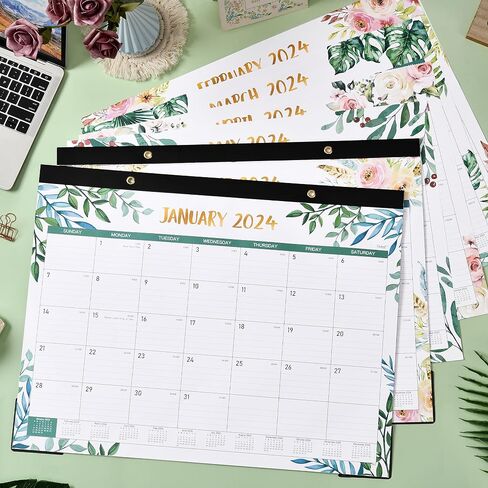 2024 Desk Calendar - Large Desk Calendar 2024, from January to December 2024, 22'' x 17'', Large Desk Calendar 2024 with Thick Paper, Large Blocks, Protect Corner in Saudi Arabia