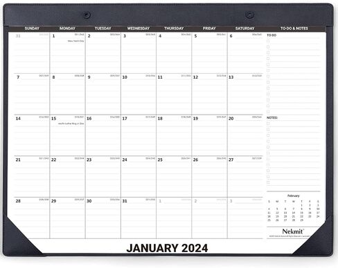 تقويم مكتب كبير من Nekmit 2024-2025 مع حصيرة سطح المكتب من الجلد الصناعي PU، يعمل من الآن - يونيو 2025، تقويم وسادة مكتب كبيرة 21 × 16.5 بوصة للمنزل والمكتب in Saudi Arabia