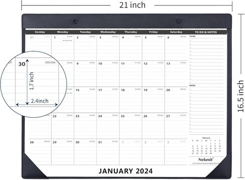 تقويم مكتب كبير من Nekmit 2024-2025 مع حصيرة سطح المكتب من الجلد الصناعي PU، يعمل من الآن - يونيو 2025، تقويم وسادة مكتب كبيرة 21 × 16.5 بوصة للمنزل والمكتب in Saudi Arabia