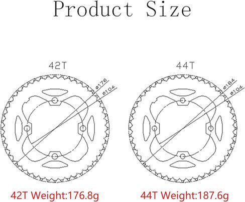 PROWHEEL سلسلة دائرية للدراجة العالمية، 104 مم BCD 42T/44T/46T/48T سلسلة دراجة واحدة من الصلب لـ 6 إلى 12 سرعة MTB، دراجة إلكترونية، دراجة قابلة للطي، دراجة الطريق، دراجة المدينة، BMX، دراجة الدهون، البضائع in Kuwait