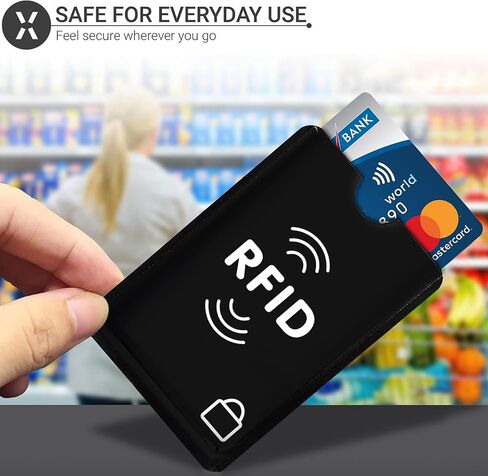 مجموعة SaiTech IT مكونة من 20 غطاء حجب RFID أفضل طريقة لحماية بطاقاتك من السرقة الإلكترونية، تصميم متين وخفيف الوزن وصغير الحجم ليناسب أي جيب أو محفظة (أسود) in Saudi Arabia
