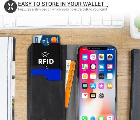 مجموعة SaiTech IT مكونة من 20 غطاء حجب RFID أفضل طريقة لحماية بطاقاتك من السرقة الإلكترونية، تصميم متين وخفيف الوزن وصغير الحجم ليناسب أي جيب أو محفظة (أسود) in Saudi Arabia