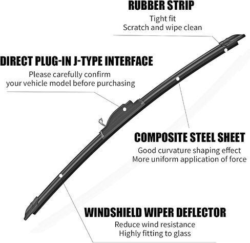 ANIKLUIM® 13"+ 13" Wiper Blades with 13" Rear Wiper Blades Set Replacement for 1997-2006 Jeep Wrangler Windshield Wipers Original Factory Quality (Pack of 3) in Saudi Arabia