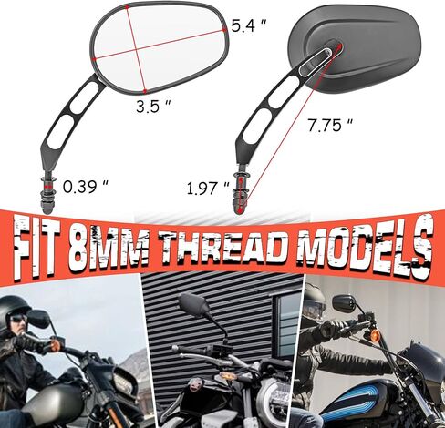 مرآة الرؤية الخلفية من WSays Sportster مرآة جانبية مجوفة متوافقة مع Harley Dyna Softail Touring Chrome in Saudi Arabia