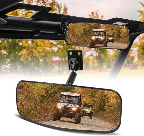 RANSOTO UTV Defender Center Rear View Mirror And 1.75"-2" Roll Bar Mount Compatible With Can-Am Defender HD 5/8/ 10/ MAX 8/ MAX 10 And Polaris RZR Can-Am Maverick Honda Pioneer Kawasaki Teryx in Saudi Arabia