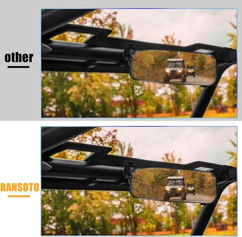 RANSOTO UTV Defender Center Rear View Mirror And 1.75"-2" Roll Bar Mount Compatible With Can-Am Defender HD 5/8/ 10/ MAX 8/ MAX 10 And Polaris RZR Can-Am Maverick Honda Pioneer Kawasaki Teryx in Saudi Arabia