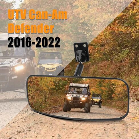 RANSOTO UTV Defender Center Rear View Mirror And 1.75"-2" Roll Bar Mount Compatible With Can-Am Defender HD 5/8/ 10/ MAX 8/ MAX 10 And Polaris RZR Can-Am Maverick Honda Pioneer Kawasaki Teryx in Saudi Arabia