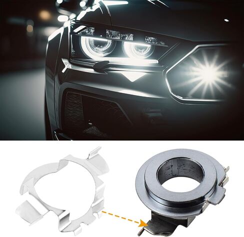 4PCS H7 LED Headlight Bulb Retainer,Stainless Steel H7 Adaptor Headlight Retaining Clip,Car Headlights Accessories Compatible with BMW Audi Ford Nissan in Saudi Arabia