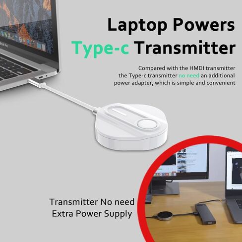 جهاز إرسال واستقبال لاسلكي USB-C، نظام العرض اللاسلكي Thunderbolt Type-c ينقل الصوت/الفيديو من الهاتف الذكي المحمول إلى جهاز عرض HDTV in Kuwait