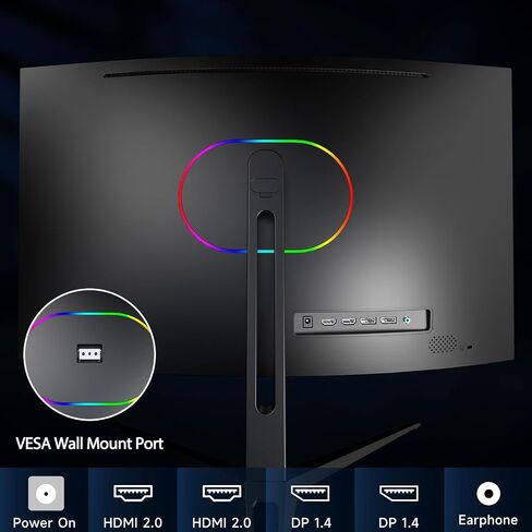 شاشة 22 بوصة مع منفذ HDMI VGA، شاشة عرض 1080P 75 هرتز Full HD VA LED رفيعة للغاية، خالية من الوميض، مرشح الضوء الأزرق، مكبرات صوت مدمجة، تعديل الإمالة in Saudi Arabia