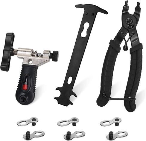 WOTOW Bike Chain Repair Tool Kit Set, Cycling Bicycle Chain Breaker Splitter Cutter & Wear Indicator Checker & Master Link Pliers Remover & Reusable Missing Connector for 6/7/8/9/10 Speed Chain in Saudi Arabia