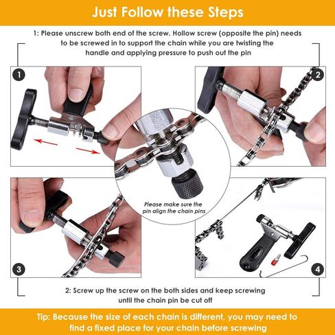 WOTOW Bike Chain Repair Tool Kit Set, Cycling Bicycle Chain Breaker Splitter Cutter & Wear Indicator Checker & Master Link Pliers Remover & Reusable Missing Connector for 6/7/8/9/10 Speed Chain in Saudi Arabia