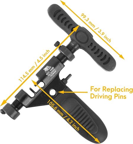 BikeHand Bike Bicycle Professional Chain Rivet Remover Breaker Tool with Spare Replaceable Driving Pin - Compatible with Shimano & Campagnolo - Single to 12 Speed and BMX Half Link in Kuwait