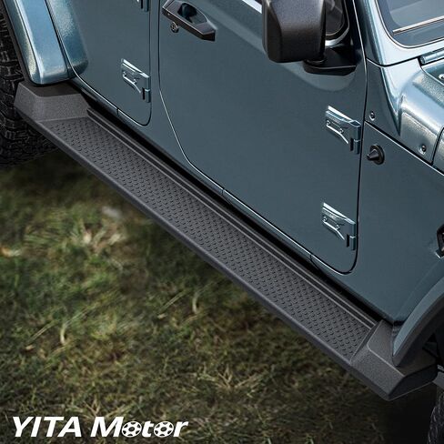 لوحات الجري YITAMOTOR متوافقة مع 2007-2018 Jeep Wrangler JK 4 أبواب، قضبان Nerf، خطوات جانبية سوداء (ليس لطراز JL) in Kuwait