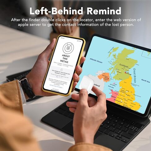 جهاز العثور على المفاتيح، جهاز تعقب بلوتوث يعمل مع Find My (iOS فقط)، تحديد المواقع العالمية، جهاز تعقب الأمتعة، جهاز تعقب المفاتيح وجهاز تعقب المحفظة، صوت تنبيه 100 ديسيبل، مقاوم للماء IP67، بطارية قابلة للاستبدال، عبوة واحدة، أبيض in Kuwait