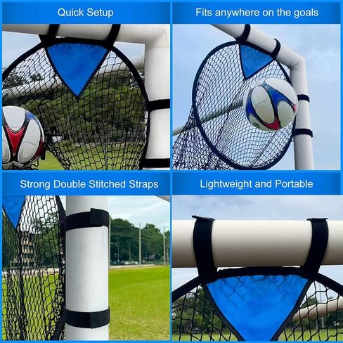Top Bins Soccer Target Goal, Football Goal Target Training Equipment with Extra-Long Straps, Soccer Targets for Goals Training with Highlighted Scoring Zones Corner Shooting for Accuracy Training in Saudi Arabia
