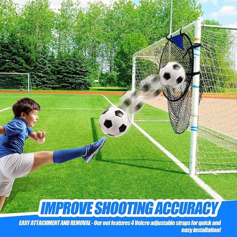 Top Bins Soccer Target Goal, Football Goal Target Training Equipment with Extra-Long Straps, Soccer Targets for Goals Training with Highlighted Scoring Zones Corner Shooting for Accuracy Training in Saudi Arabia