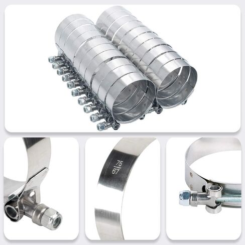 79-87 مللي متر الفولاذ المقاوم للصدأ T-بولت المشبك ل توربو سيليكون المبرد خرطوم المشبك لحزمة خرطوم ID 3.0 بوصة من 2 قطعة in Kuwait