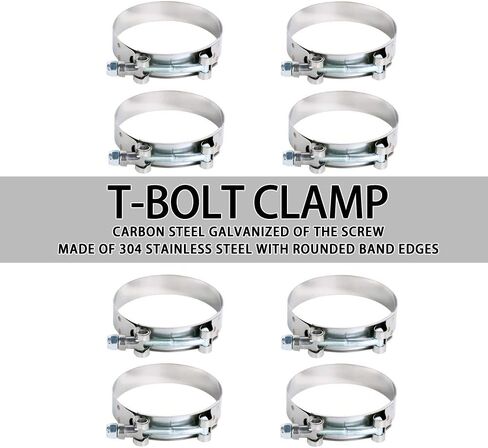 79-87 مللي متر الفولاذ المقاوم للصدأ T-بولت المشبك ل توربو سيليكون المبرد خرطوم المشبك لحزمة خرطوم ID 3.0 بوصة من 2 قطعة in Kuwait