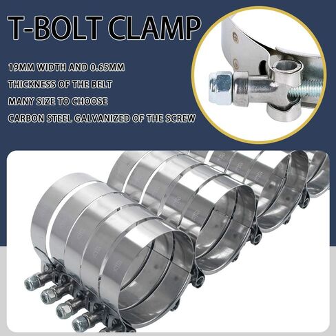 79-87 مللي متر الفولاذ المقاوم للصدأ T-بولت المشبك ل توربو سيليكون المبرد خرطوم المشبك لحزمة خرطوم ID 3.0 بوصة من 2 قطعة in Kuwait